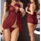 Nuisette Sexy Bordeaux avec String