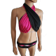 Bikini "Arlequin" Rose & Noir