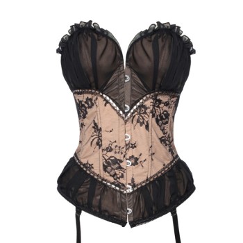 Corset glamorous black and and beige
