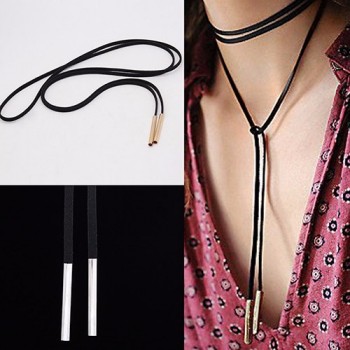Necklace link style leather