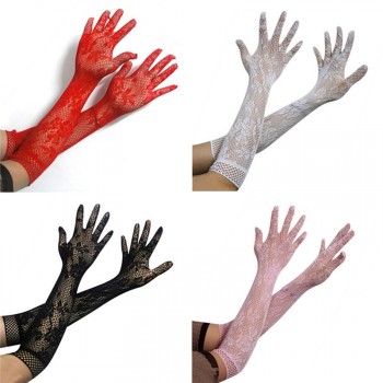 Long gloves in mesh