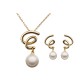 Collier + Boucles d'Oreilles avec perles (or ou argent)