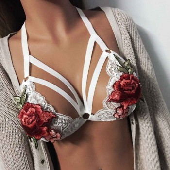 Sujetador sexy estilo vendaje con rosas