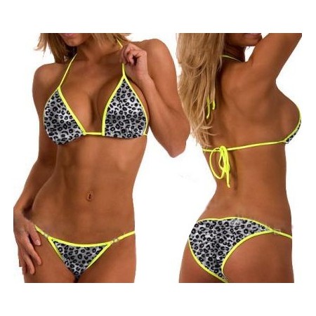Splendide bikini sexy jaune et léopard ! 
