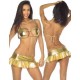 Bikini e mini gonna dorata 2 pezzi