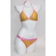 Bikini jaune et rose à pois