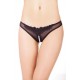 Culotte Transparente Noir Perles