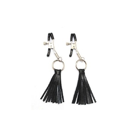 Nipple Clamps with Leather Cluster