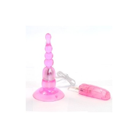 Pink Multi-Speed Crystal Beads Vibrator with Stable Sucker